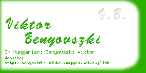 viktor benyovszki business card